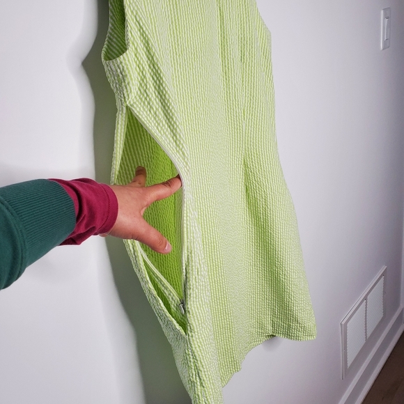 Sara Campbell green pinstripe mini dress size 10 - Picture 4 of 9